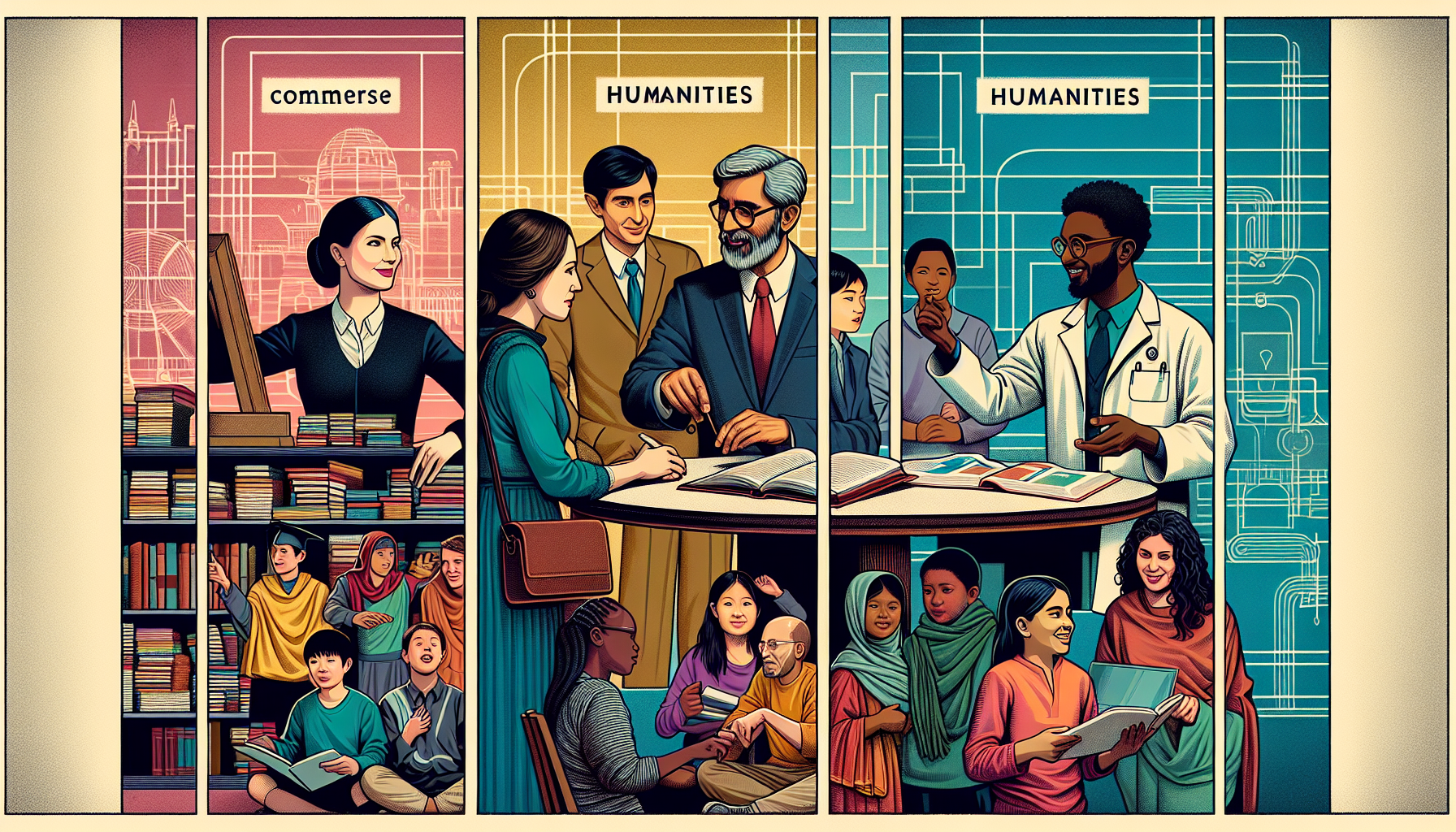 Diverse professionals in non-STEM careers