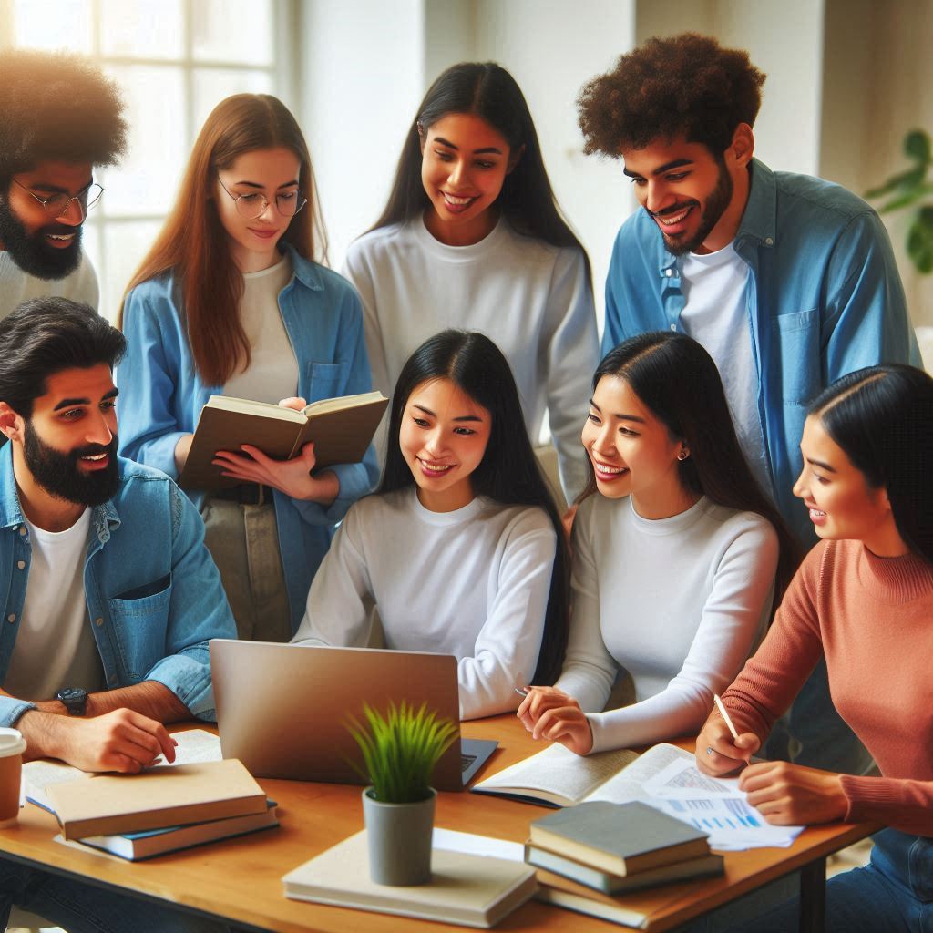 A creative depiction of Indian schoolgirls engaged in a discussion about career options after 10th grade, symbolizing the keyword 'After 10th Best Course for Girls' through relevant visuals and cultural representation.