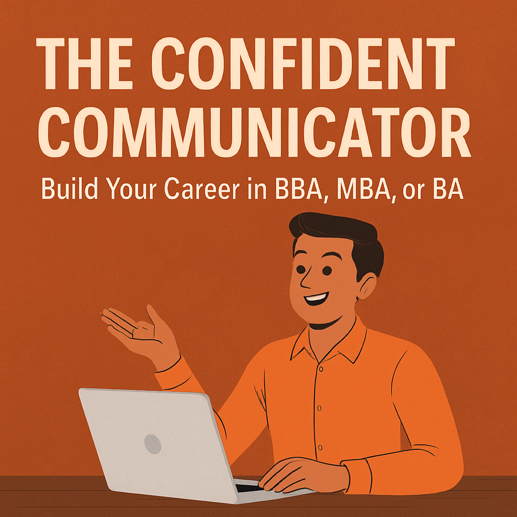 Student confidently presenting on stage – career options for confident communicators